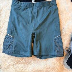 Teal Athletic Shorts with Mesh Pockets